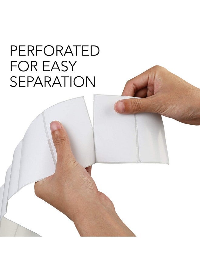 LotFancy Name Tag Stickers, 500Pc Blank Labels, 3.5" X 2.25", 1 Roll, Adhesive Tags With Perforated Line For School Office Home (White) - Image 2