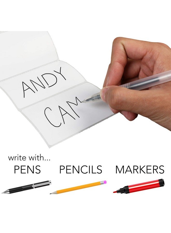 LotFancy Name Tag Stickers, 500Pc Blank Labels, 3.5" X 2.25", 1 Roll, Adhesive Tags With Perforated Line For School Office Home (White) - Image 3