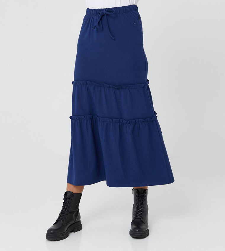 Beverly Hills Polo Club Romantic Ruffles Maxi Skirt