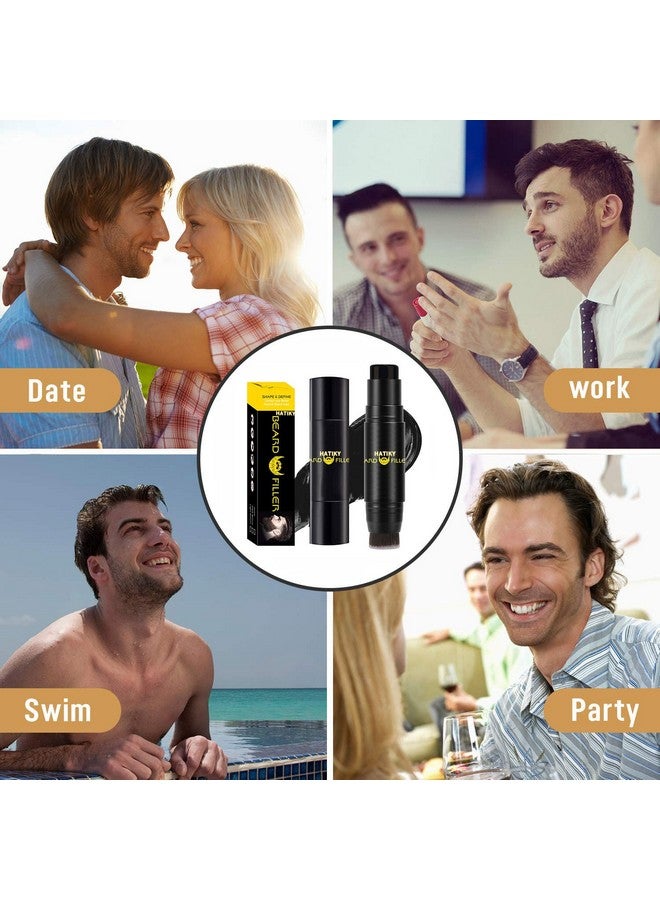 HATIKY Beard Pencil Filler For Men Water Proof& Sweat Prooflong Lasting Beard Filler Stick Beard Pen Cover Creates Natural Looking Beardmoustache & Eyebrows (Black) - Image 5