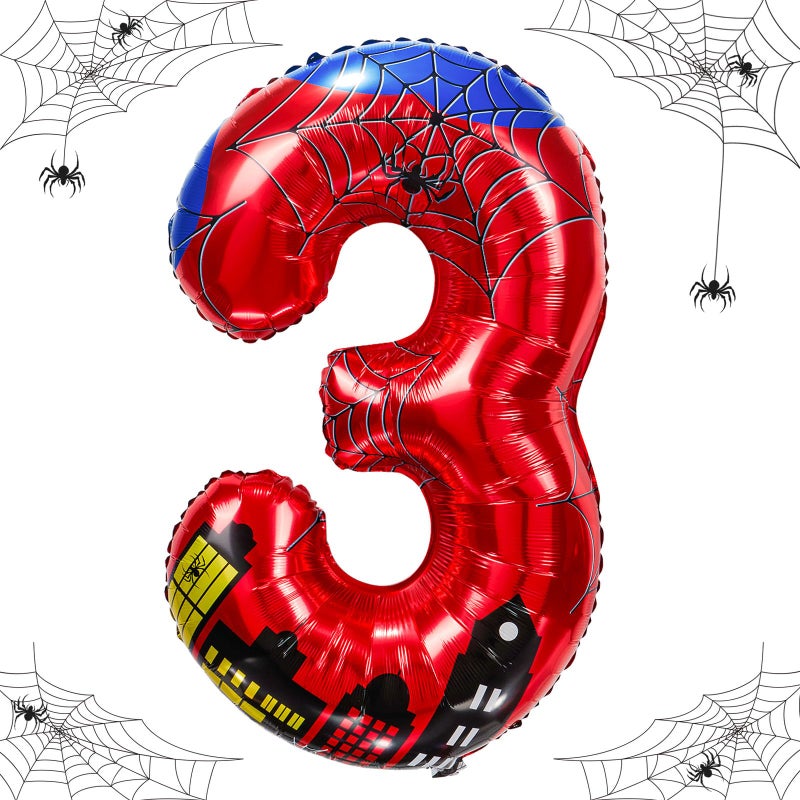 laackys 40 inch spider theme number foil balloons childrens party balloon supplies with classic numbers 1 to 9 birthday decoration suppliesnumber large balloons for spider theme parties3 - Image 2