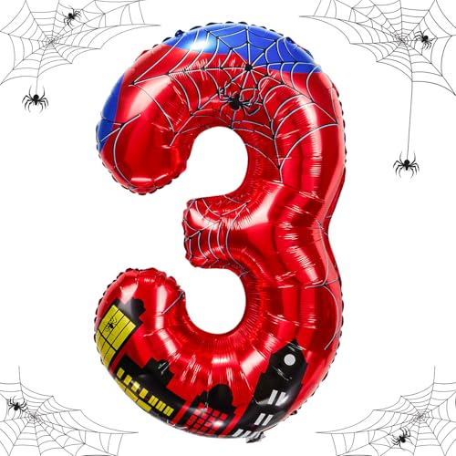 laackys 40 inch spider theme number foil balloons childrens party balloon supplies with classic numbers 1 to 9 birthday decoration suppliesnumber large balloons for spider theme parties3 - Image 1
