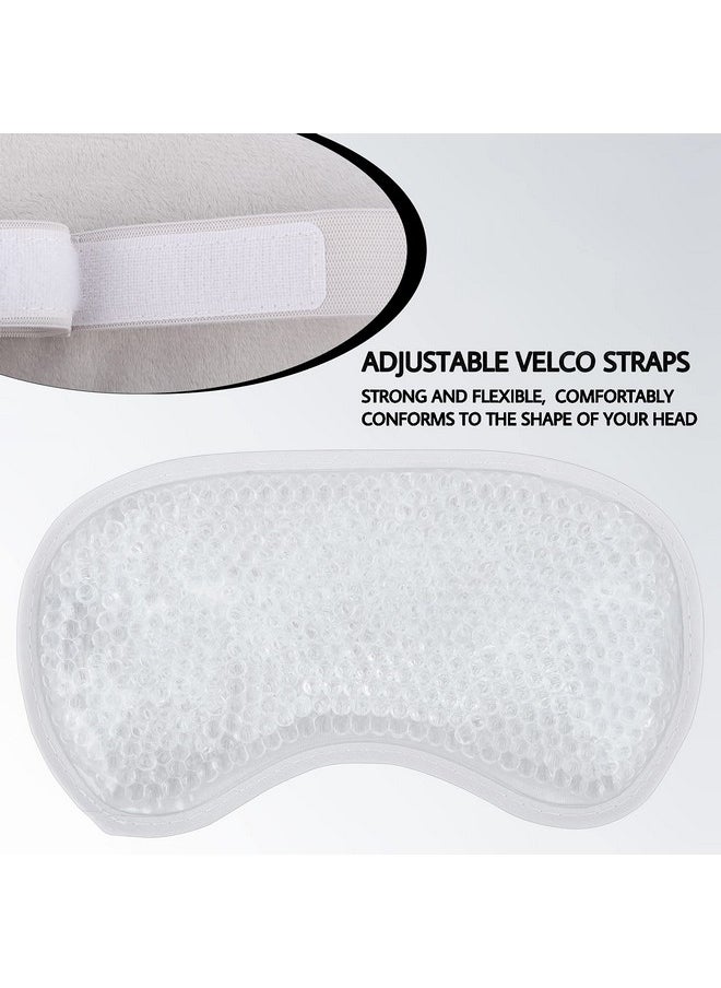 Zureni Zureni Cooling Gel Eye Mask for Undereye Dark Circles & Puffiness Reusable Multipurpose Forehead Cool Ice Pack for High Temperature & Headache Hot Cold Compress Pad for Men & Women (White)  - Image 3