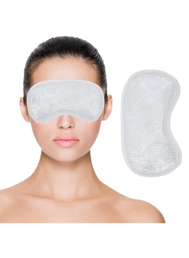 Zureni Zureni Cooling Gel Eye Mask for Undereye Dark Circles & Puffiness Reusable Multipurpose Forehead Cool Ice Pack for High Temperature & Headache Hot Cold Compress Pad for Men & Women (White)  - Image 1