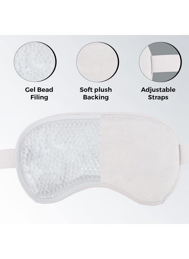 Zureni Zureni Cooling Gel Eye Mask for Undereye Dark Circles & Puffiness Reusable Multipurpose Forehead Cool Ice Pack for High Temperature & Headache Hot Cold Compress Pad for Men & Women (White)  - Image 2