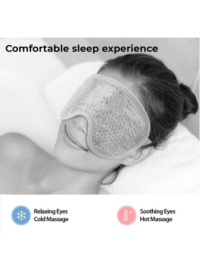 Zureni Zureni Cooling Gel Eye Mask for Undereye Dark Circles & Puffiness Reusable Multipurpose Forehead Cool Ice Pack for High Temperature & Headache Hot Cold Compress Pad for Men & Women (White)  - Image 4