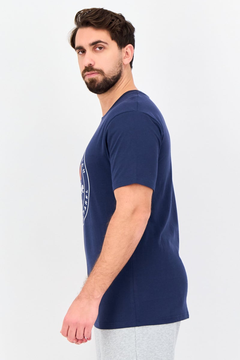 Ellesse Men Sportswear Fit Short Sleeve Outdoor T-Shirt, Navy - Image 3