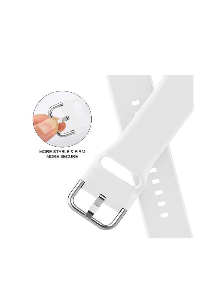 RiZOW Sport Band Compatible with Apple Watch Bands, Soft Silicone Replacement Strap with Clasp for Apple iWatch Series SE/7/6/5/4/3/2/1 42mm/44mm/45mm, White - Image 3