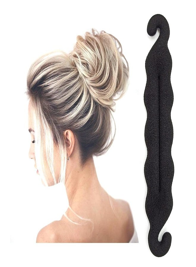 Kiyan 2pc Hair Donuts Bun Maker Magic Clip Twist and Turn and tie Hair Styler Sponge black color pack of 2 - Image 3