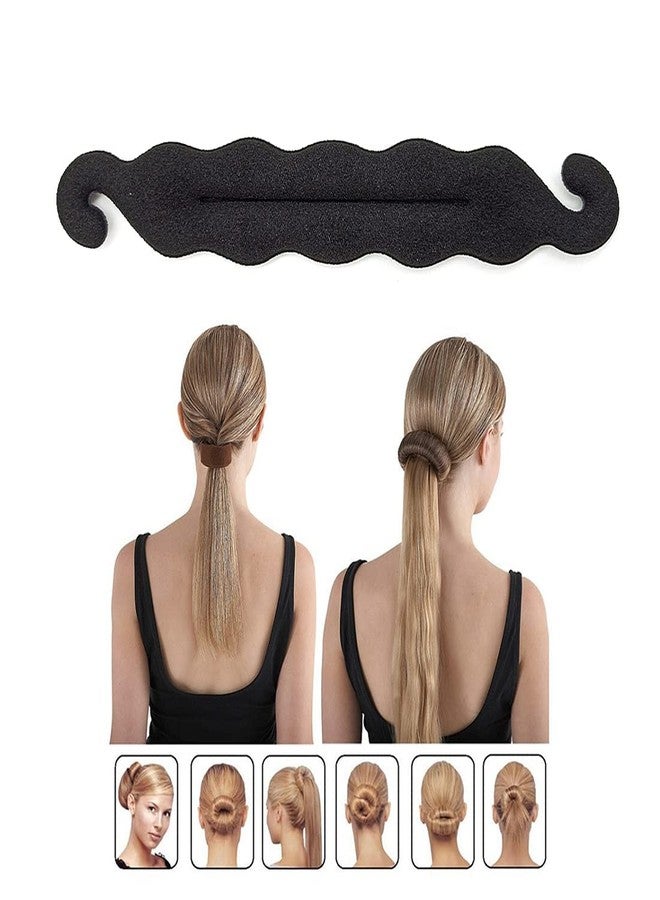Kiyan 2pc Hair Donuts Bun Maker Magic Clip Twist and Turn and tie Hair Styler Sponge black color pack of 2 - Image 4