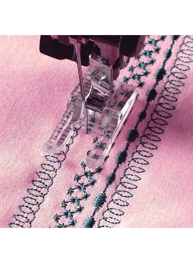 Universal Clear Open Toe Embroidery Snap On Presser Foot 1pc for Low Shank Sewing Machines - Image 2