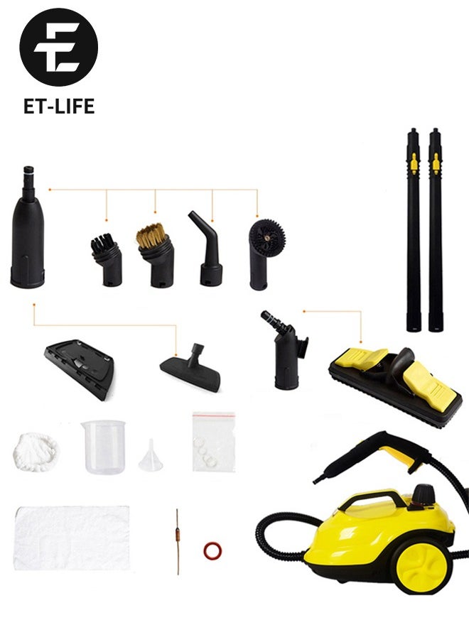 ET-LIFE Multifunction Steam Cleaner, for Floor Cleaning/Car Cleaning/Sofa Cleaning/Kitchen Cleaning/Toilet Cleaning/Washer Cleaning/Housekeeping, 2L, 2000W, 3m Wired, SE8620, Yellow  - Image 1