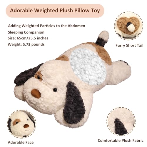 Hronsa Dog Weighted Stuffed Animal 57 lbs 255 inch Weighted Dog Plush Toy Large Dog Stuffed Animals Weighted Puppy Plush Animals Pillow Toy Gifts for Adults Kids Black - Image 5