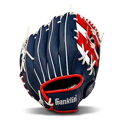 Franklin Sports Baseball and Softball Glove - Field Master - Baseball and Softball Mitt, Red, White, Blue, 11.0" - Image 1