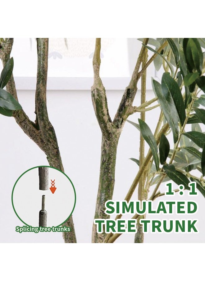 Generic Artificial Olive Tree 150cm Faux Olive Silk Tree with Planter  Fruits Durable  Maintenance-Free Fake Potted Large Artificial Tree for Home Office Shop Exhibition Celebration Decoration  - Image 3