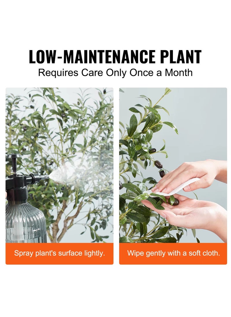 Generic Artificial Olive Tree 150cm Faux Olive Silk Tree with Planter  Fruits Durable  Maintenance-Free Fake Potted Large Artificial Tree for Home Office Shop Exhibition Celebration Decoration  - Image 5