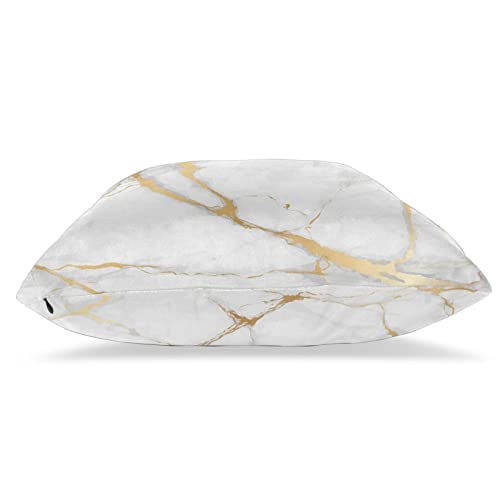Perinsto White Marble Texture Throw Pillow Covers Set of 2 Decorative Pillowcases Soft Cushion Covers for Sofa Couch Bed Home Decor, 18"X18" - Image 3