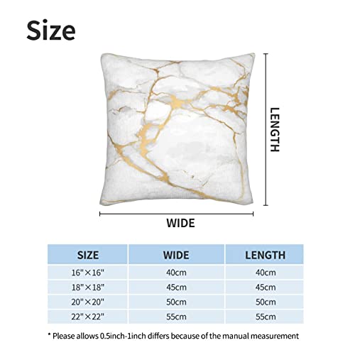 Perinsto White Marble Texture Throw Pillow Covers Set of 2 Decorative Pillowcases Soft Cushion Covers for Sofa Couch Bed Home Decor, 18"X18" - Image 4