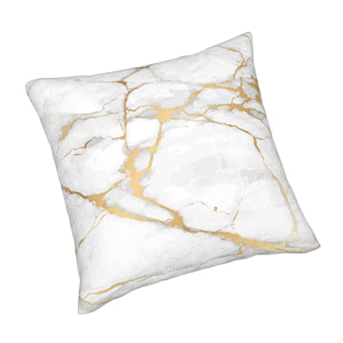 Perinsto White Marble Texture Throw Pillow Covers Set of 2 Decorative Pillowcases Soft Cushion Covers for Sofa Couch Bed Home Decor, 18"X18" - Image 2