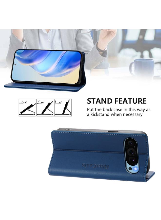 The Bros Phone Case For Google Pixel 9 Pro XL RC01 Dual-Folded Magnetic Suction RFID Leather Phone Phone Case - Image 4