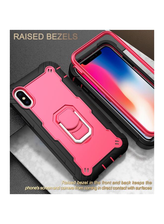 اس-توب جراب لهاتف iPhone X / XS PC + جراب مطاطي مقاوم للصدمات بثلاث طبقات مع حامل دوار - Image 2