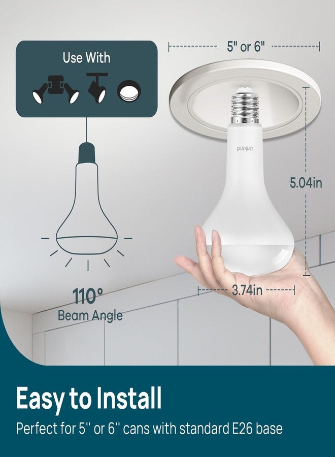 Linkind BR30 LED Flood Light Bulbs Indoor, 65W Equivalent Dimmable LED Recessed Bulbs, 10W 850 Lumens, 2700K Soft White E26 Base, Recessed Can Light Bulb for Bedroom Dining Room Bathroom, 12 Packs - Image 3