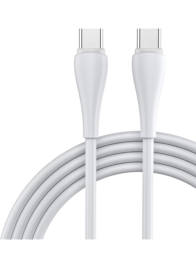 EKR كابل بيانات مجدول 3A USB C إلى USB C Tpe بطول 1 متر، أبيض - Image 1