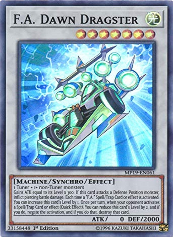 Yu-Gi-Oh! - F.A. Dawn Dragster - MP19-EN061 - Super Rare - 1st Edition - 2019 Gold Sarcophagus Tin Mega Pack - Image 2