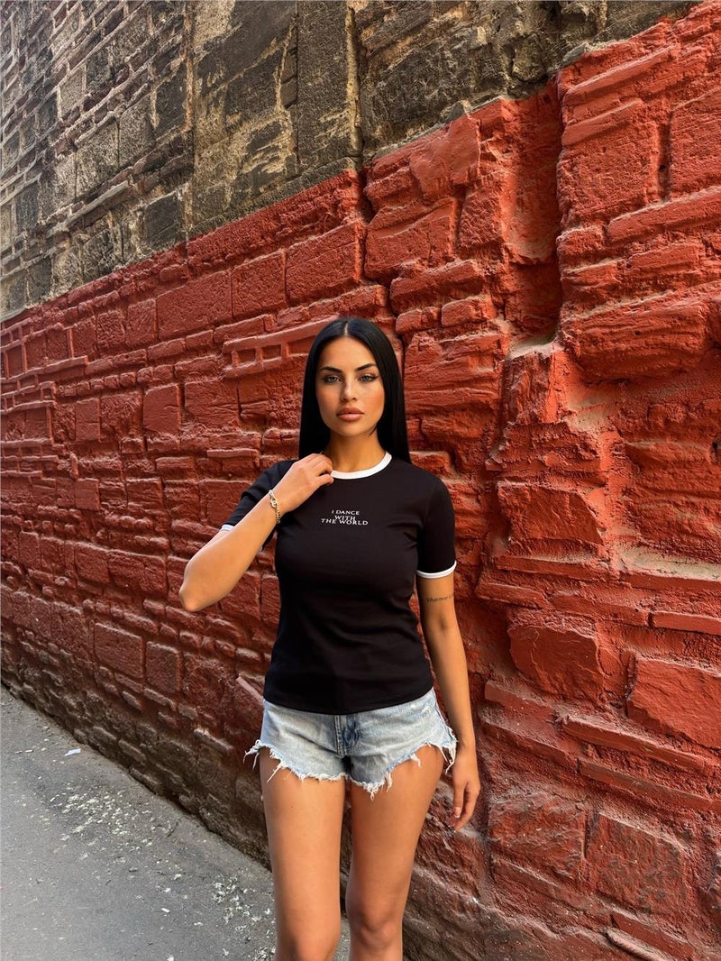 Weshaya تي شيرت نسائي أسود - Image 5