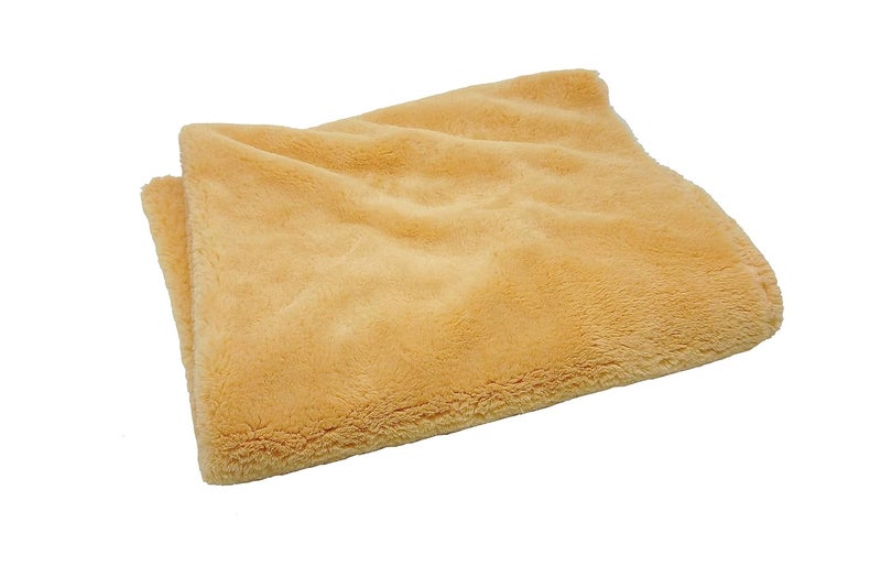 PRANSUNITA PRANSUNITA Super Soft Rabbit Carpet Fur Cloth Size 38 x 32 Hair Length 10 mm Used for Dresses Home Furnishing Soft Toys Making and Jackets Etc Colour Mustard Yellow - Image 1
