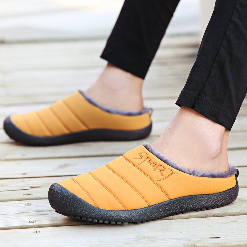 Large Size Indoor And Outdoor Baotou Slippers 2022 Couple Outdoor Velvet Warm Casual Cotton Slippers - Image 4
