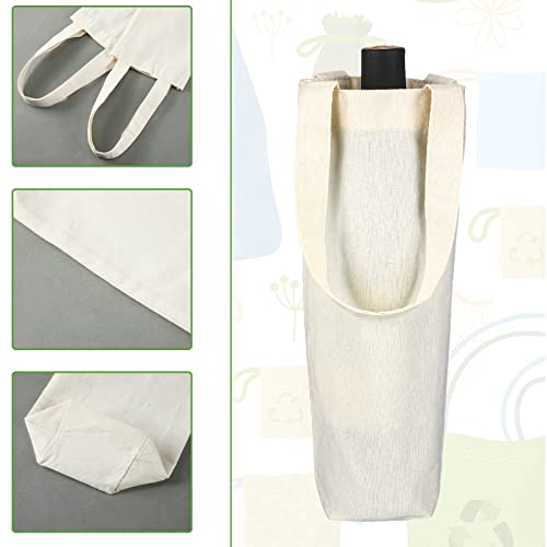 Hoolerry 24 Pcs Canvas Wine Bag with Handle 12 Inch Burlap Sublimation Blank Bottle Gift Tote Reusable Washable Wine Carrier Tote Purse Carrier for Travel Weddings Christmas Holiday Birthdays Party - Image 3