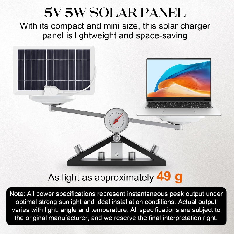 YESSZ USB Solar Panel Charger, Portable Solar Panel Kit for Camera, Cell Phone Charging, Camping, Hiking, Outdoor Travel 5V 5W (White 5W 1PCS) - Image 4