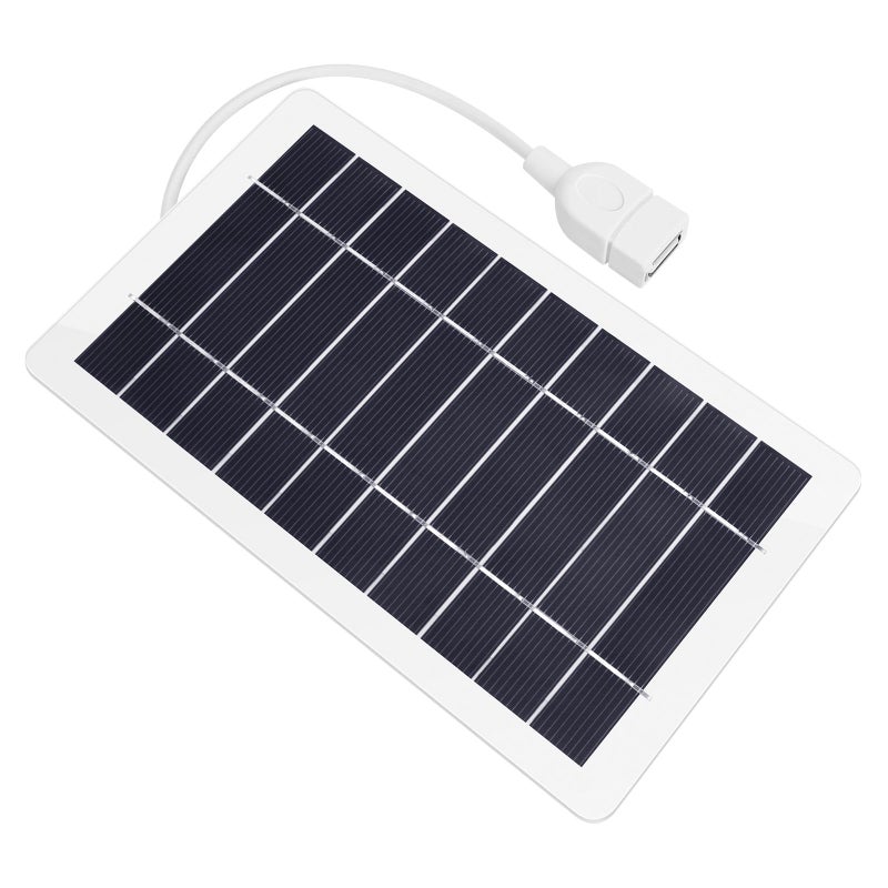 YESSZ USB Solar Panel Charger, Portable Solar Panel Kit for Camera, Cell Phone Charging, Camping, Hiking, Outdoor Travel 5V 5W (White 5W 1PCS) - Image 1