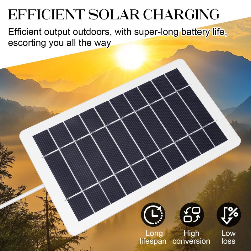 YESSZ USB Solar Panel Charger, Portable Solar Panel Kit for Camera, Cell Phone Charging, Camping, Hiking, Outdoor Travel 5V 5W (White 5W 1PCS) - Image 5