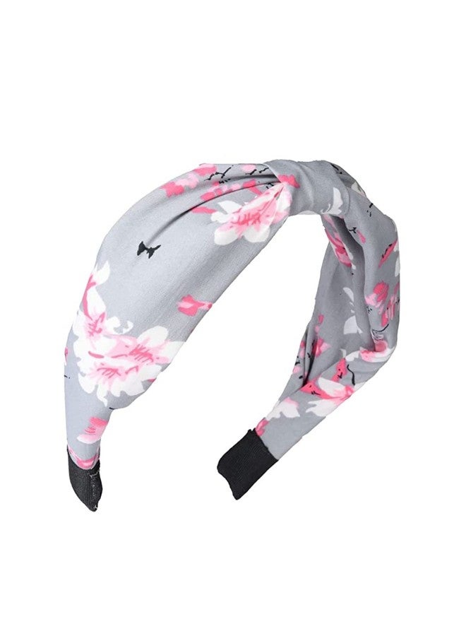 OOMPHelicious Jewellery Combo of 4 Yellow Black Grey White Floral Print Knotted Fashion Hair Band Head Band For Women & Girls Stylish Latest (HRO13HRO14HRO15HRO16_AMR2) - Image 2