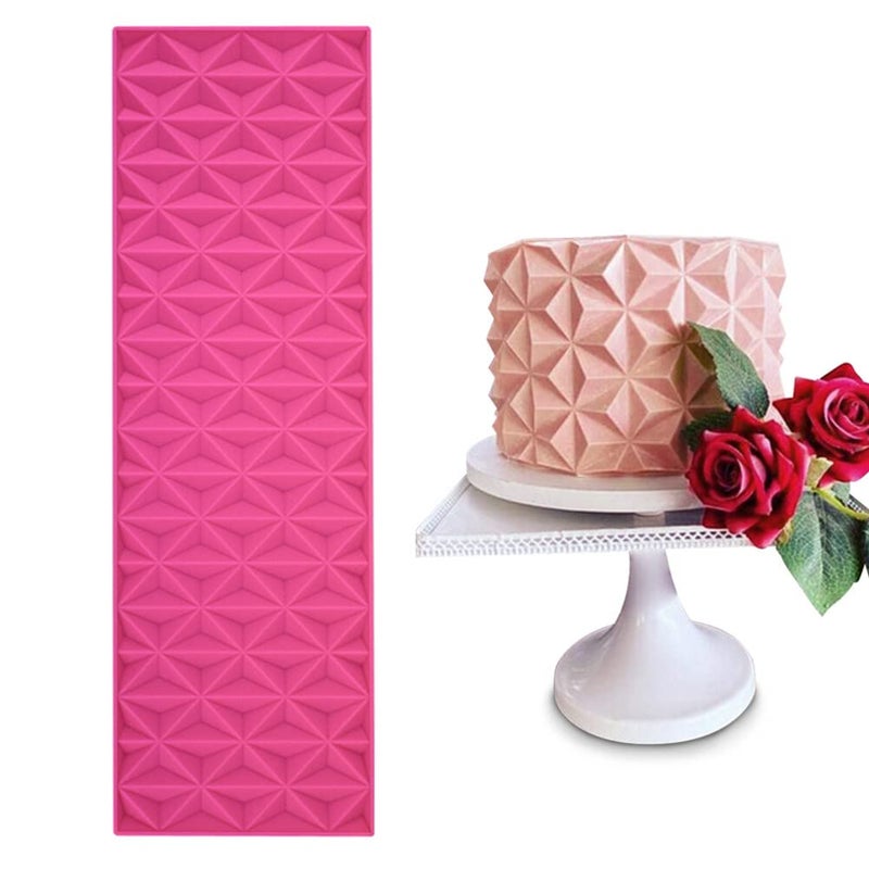 Silicone Cake Fondant Mat Flower Impression Diamond Lace Mold Border Lace Mat Wedding Cake Decoration Tool Reusable Cupcake Mat Silicone Molds DIY Wedding Cake Decorating Stencils