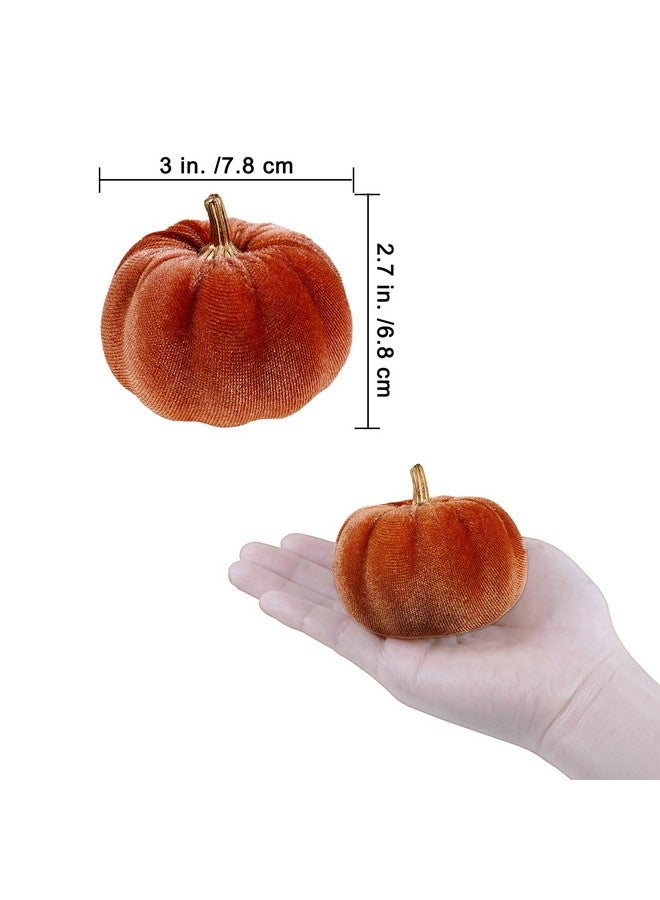 Winlyn 12 Pcs Assorted Small Faux Rustic Velvet Pumpkins Decorative Fabric Foam Pumpkins in Burgundy Bronze Gray White 3" for Fall Wedding Halloween Thanksgiving Table Centerpiece Décor - Image 3