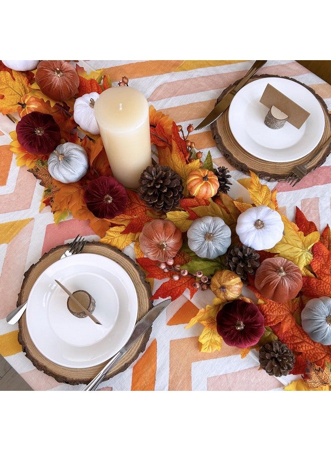 Winlyn 12 Pcs Assorted Small Faux Rustic Velvet Pumpkins Decorative Fabric Foam Pumpkins in Burgundy Bronze Gray White 3" for Fall Wedding Halloween Thanksgiving Table Centerpiece Décor - Image 5