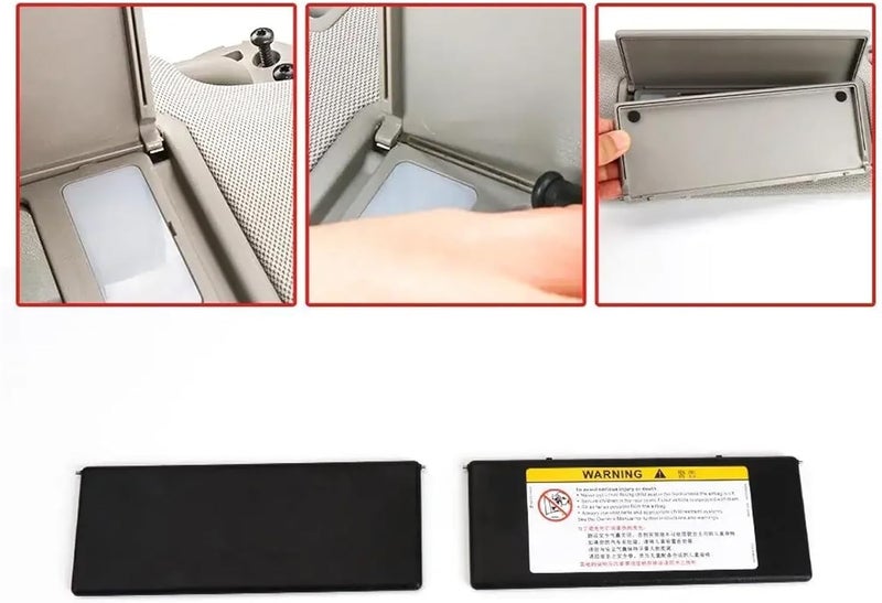 Wivplex Car Sunvisor Vanity Mirror Cover - Light Beige - Image 5