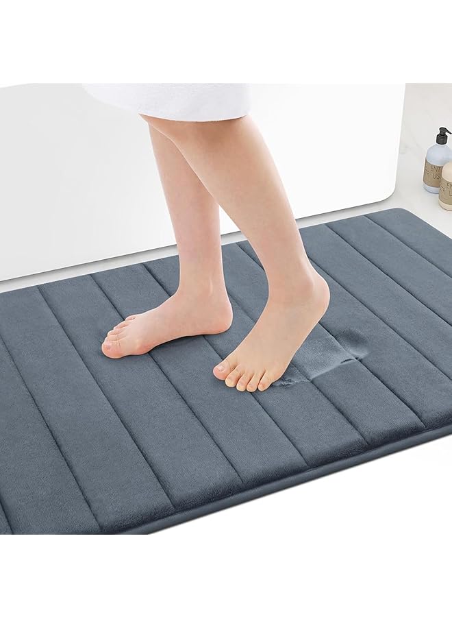 إيروريكس سجادة حمام Xspring للحمام مقاس 60 × 40 سم، سجادة حمام فائقة النعومة والامتصاص، غير قابلة للانزلاق، قابلة للغسل في الغسالة، سجادة حمام سميكة من الإسفنج الذكي لأرضية الحمام والحوض والدش - Image 1