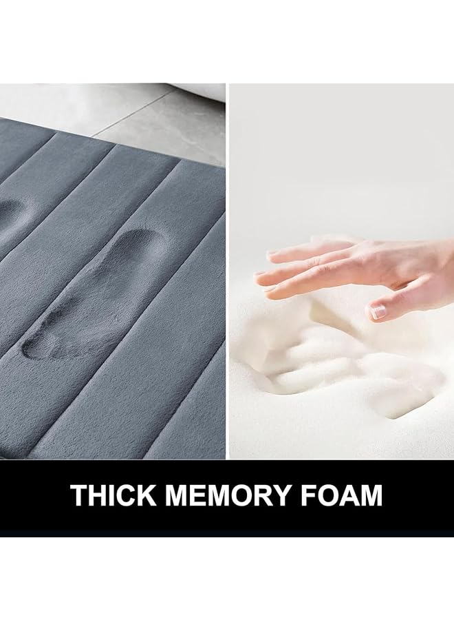 إيروريكس سجادة حمام Xspring للحمام مقاس 60 × 40 سم، سجادة حمام فائقة النعومة والامتصاص، غير قابلة للانزلاق، قابلة للغسل في الغسالة، سجادة حمام سميكة من الإسفنج الذكي لأرضية الحمام والحوض والدش - Image 5