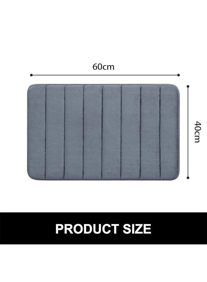 إيروريكس سجادة حمام Xspring للحمام مقاس 60 × 40 سم، سجادة حمام فائقة النعومة والامتصاص، غير قابلة للانزلاق، قابلة للغسل في الغسالة، سجادة حمام سميكة من الإسفنج الذكي لأرضية الحمام والحوض والدش - Image 3