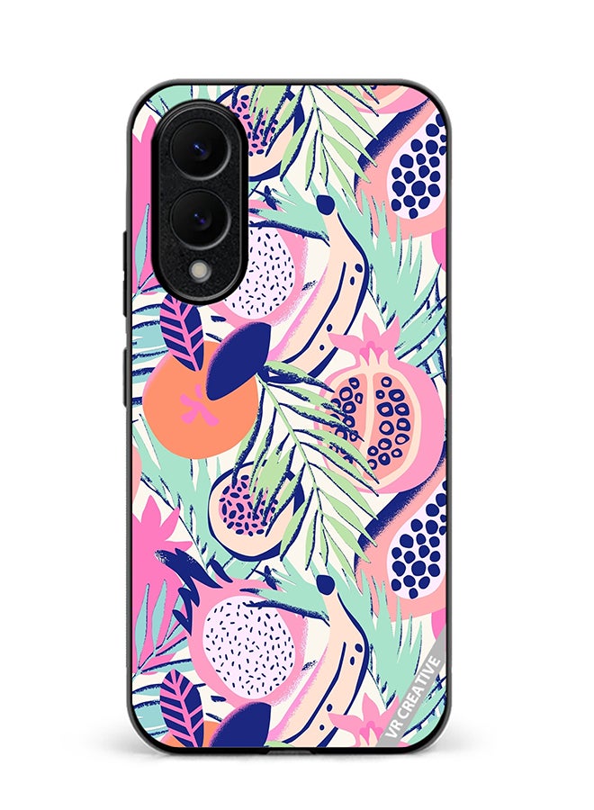 VR CREATIVE Protective Case Cover For Samsung Galaxy S25 Edge Abstract Dragon Fruit Design Multicolour