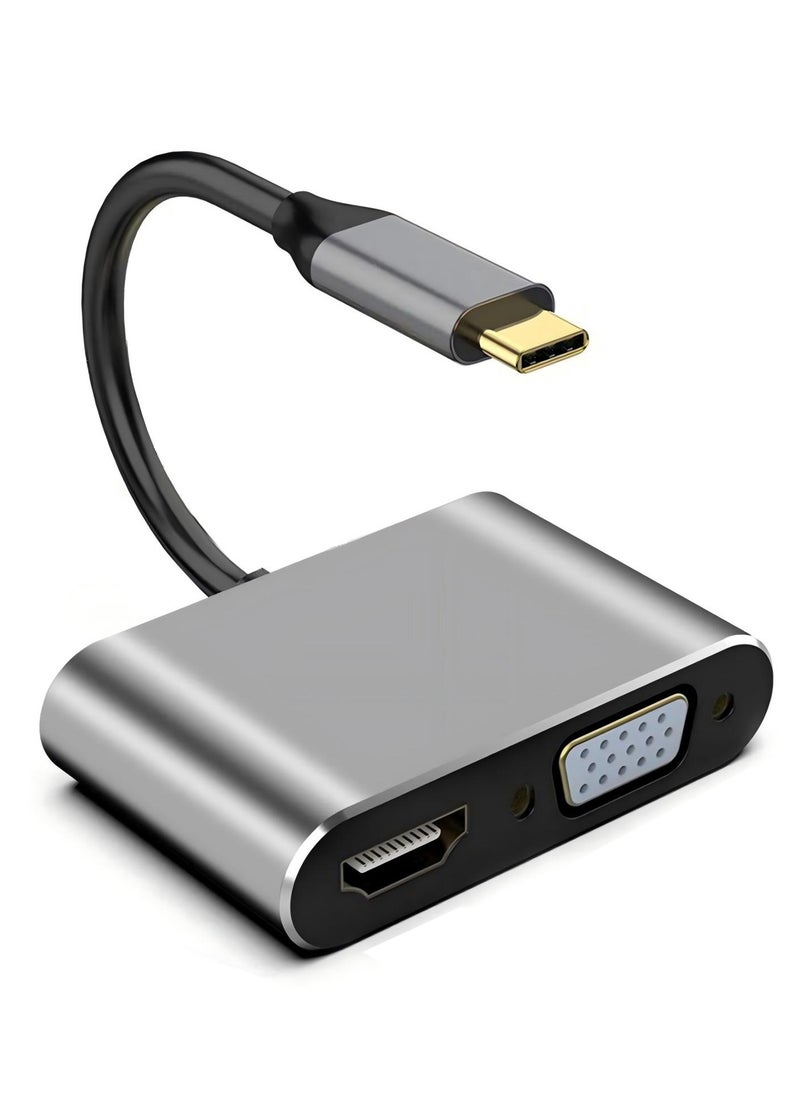 CoomBe 4 in 1 USB C HUB Docking Station, Type C Adapter to 4K HDTV VGA, USB 3.0 PD Fast Charge Splitter for MacBook Notebook Laptop Computer  - Image 2