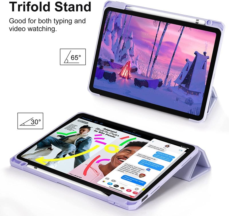 ProElite Case Cover for Apple iPad (A16) 11th/10th Generation (2025/2022), Transparent case Cover with Pencil Holder for iPad 11th/10th Gen 2025/2022, Lavender - Image 4