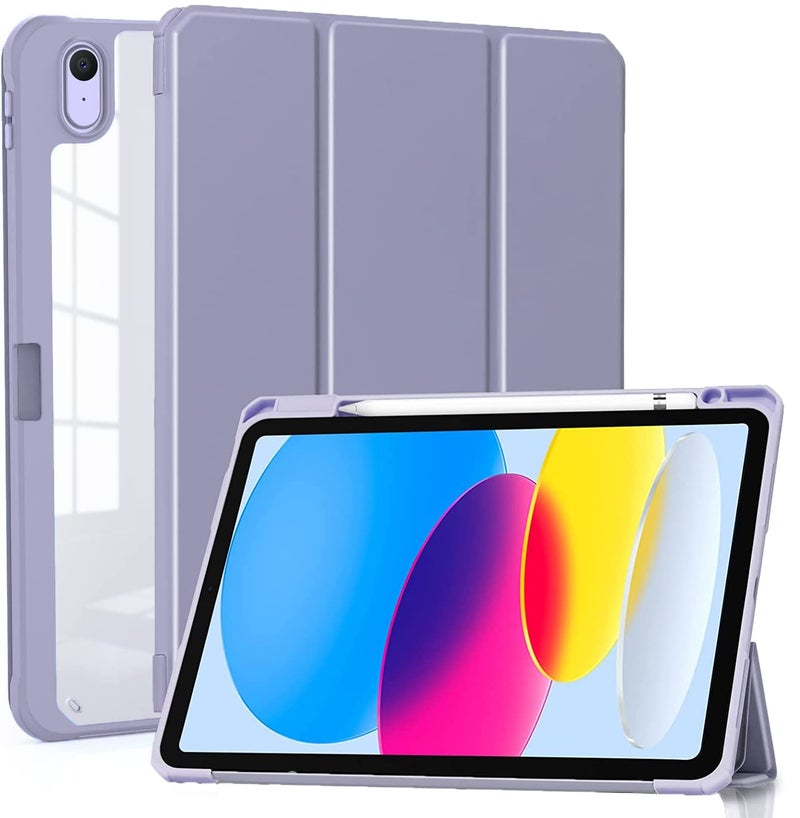 ProElite Case Cover for Apple iPad (A16) 11th/10th Generation (2025/2022), Transparent case Cover with Pencil Holder for iPad 11th/10th Gen 2025/2022, Lavender - Image 1