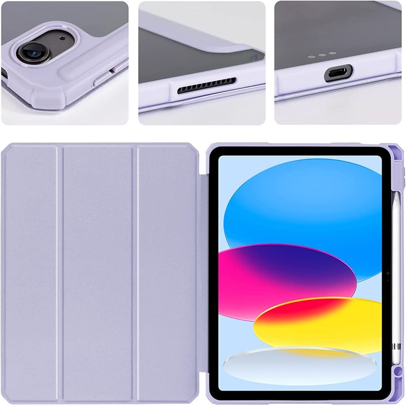 ProElite Case Cover for Apple iPad (A16) 11th/10th Generation (2025/2022), Transparent case Cover with Pencil Holder for iPad 11th/10th Gen 2025/2022, Lavender - Image 5