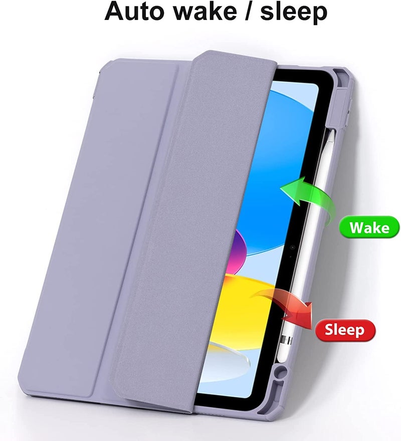 ProElite Case Cover for Apple iPad (A16) 11th/10th Generation (2025/2022), Transparent case Cover with Pencil Holder for iPad 11th/10th Gen 2025/2022, Lavender - Image 3