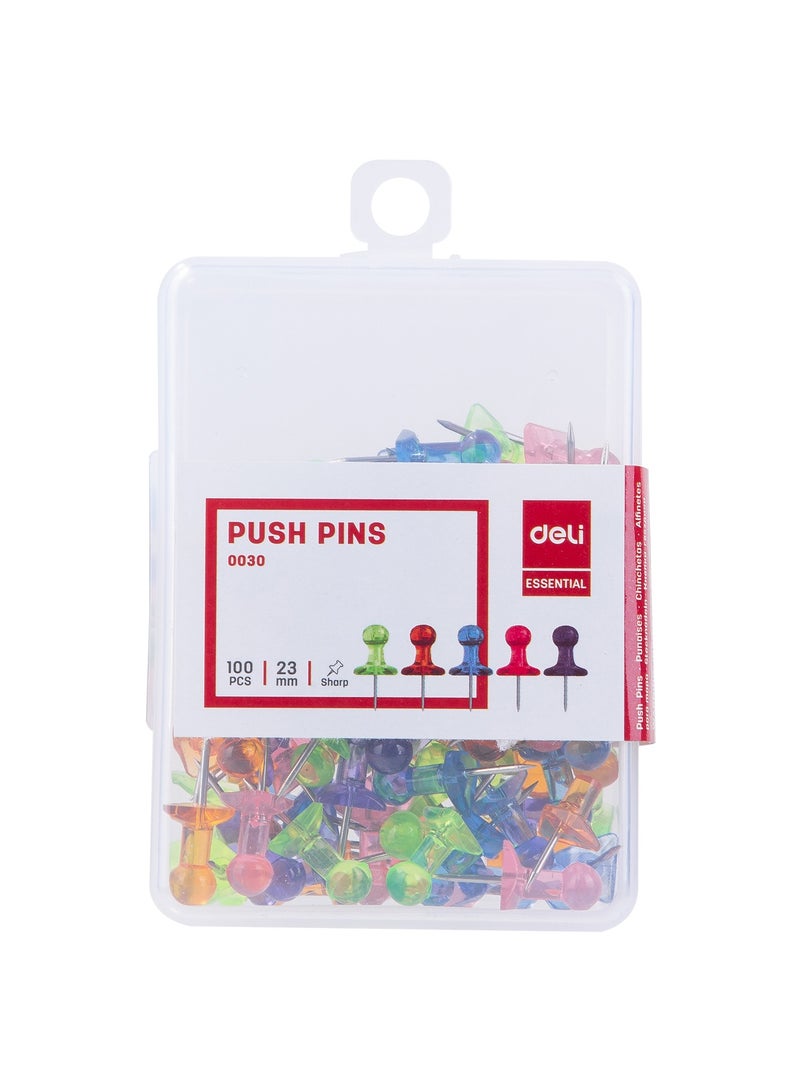 Deli E0030 Push Pins - 23mm, 1", Silver - Image 2
